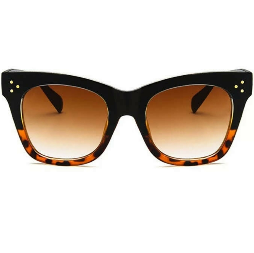 NEW OVERSIZED ANIMAL PRINT CAT EYE SUNGLASSES - Picture 3 of 3